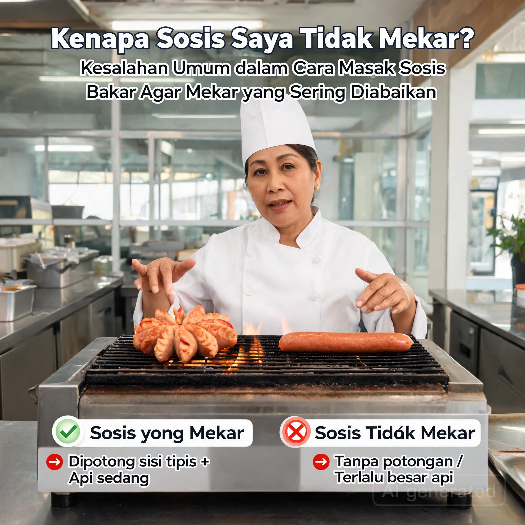 cara masak sosis bakar agar mekar bagian 1