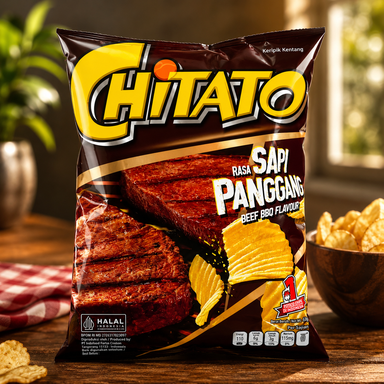 Chitato Barbeque Keripik Kentang 65g â Camilan Renyah